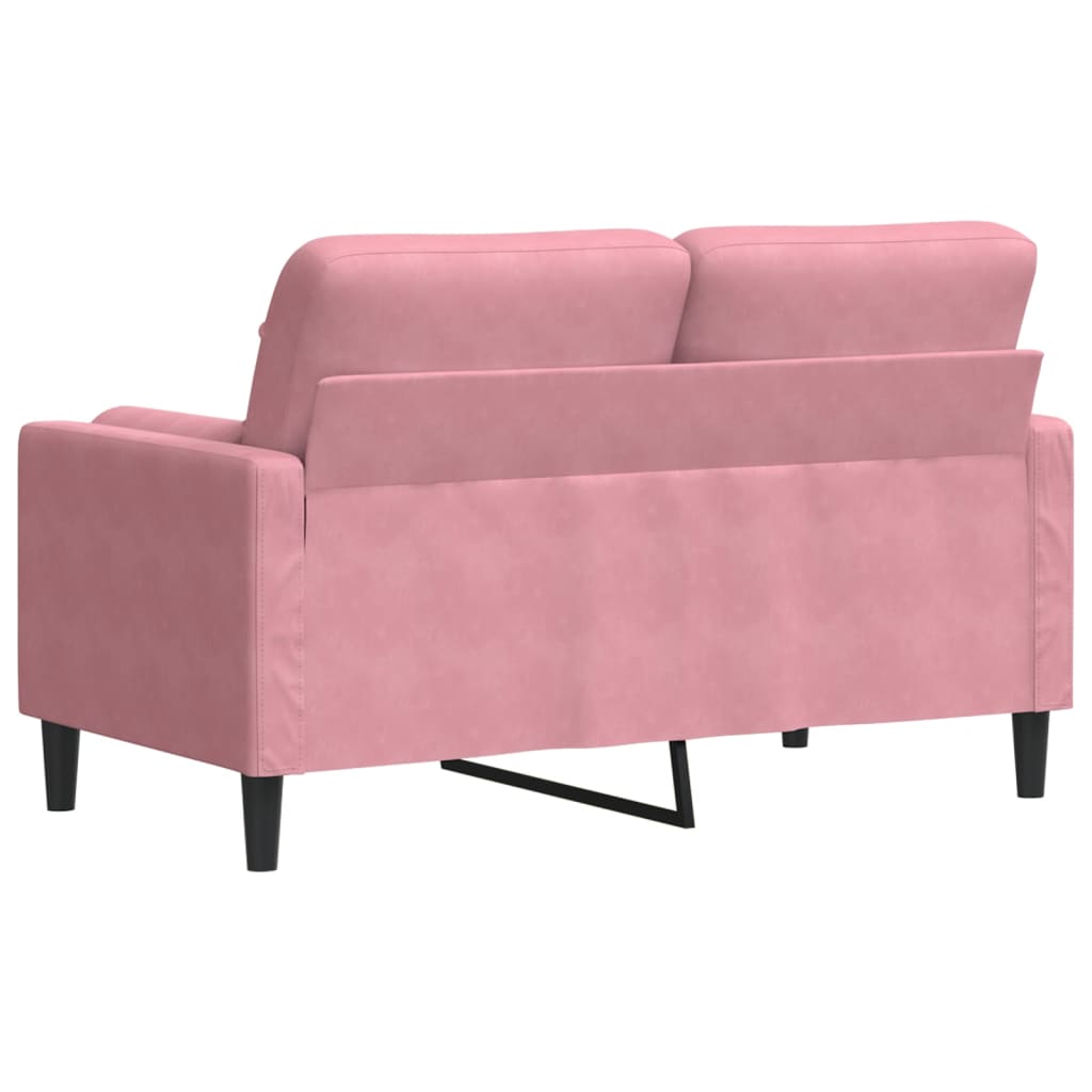 Tweezitsbank met sierkussens 120 cm fluweel roze is nu te koop bij PeponiXL, paradijselijk wonen!