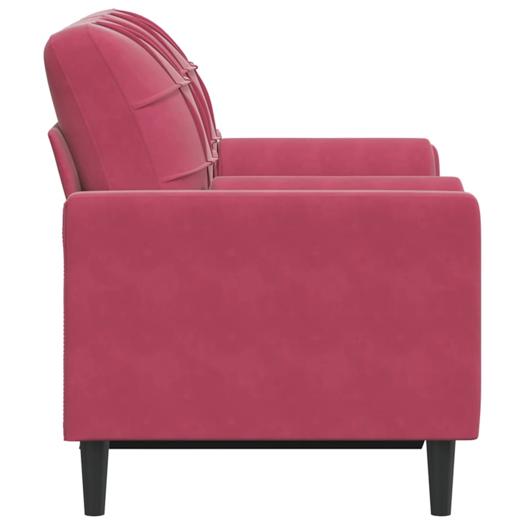 Tweezitsbank met sierkussens 120 cm fluweel wijnrood is nu te koop bij PeponiXL, paradijselijk wonen!