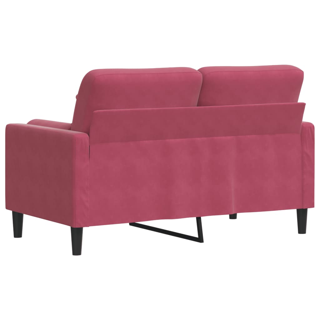 Tweezitsbank met sierkussens 120 cm fluweel wijnrood is nu te koop bij PeponiXL, paradijselijk wonen!