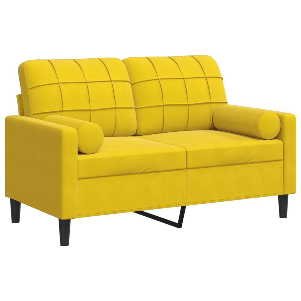 Tweezitsbank met sierkussens 120 cm fluweel geel is nu te koop bij PeponiXL, paradijselijk wonen!
