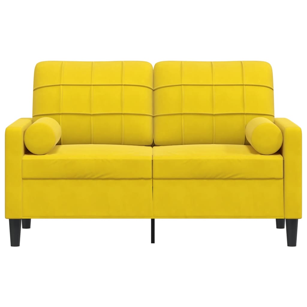 Tweezitsbank met sierkussens 120 cm fluweel geel is nu te koop bij PeponiXL, paradijselijk wonen!