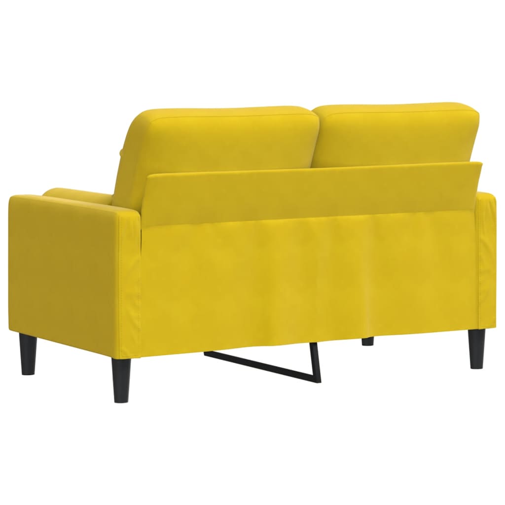 Tweezitsbank met sierkussens 120 cm fluweel geel is nu te koop bij PeponiXL, paradijselijk wonen!