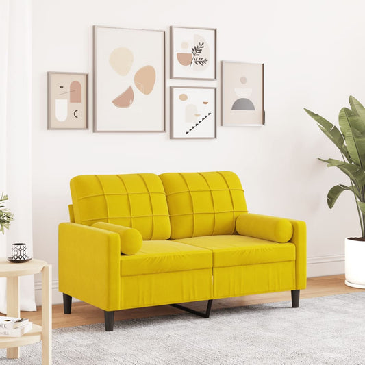 Tweezitsbank met sierkussens 120 cm fluweel geel is nu te koop bij PeponiXL, paradijselijk wonen!