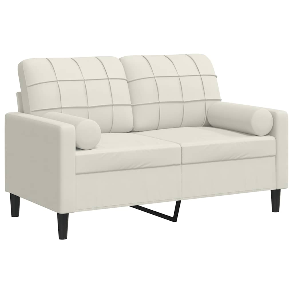 Tweezitsbank met sierkussens 120 cm fluweel crèmekleurig is nu te koop bij PeponiXL, paradijselijk wonen!