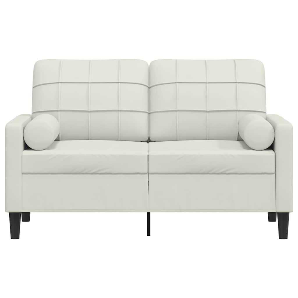 Tweezitsbank met sierkussens 120 cm fluweel crèmekleurig is nu te koop bij PeponiXL, paradijselijk wonen!
