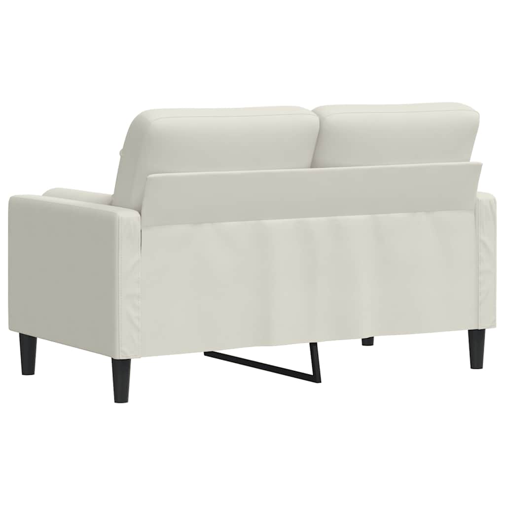 Tweezitsbank met sierkussens 120 cm fluweel crèmekleurig is nu te koop bij PeponiXL, paradijselijk wonen!