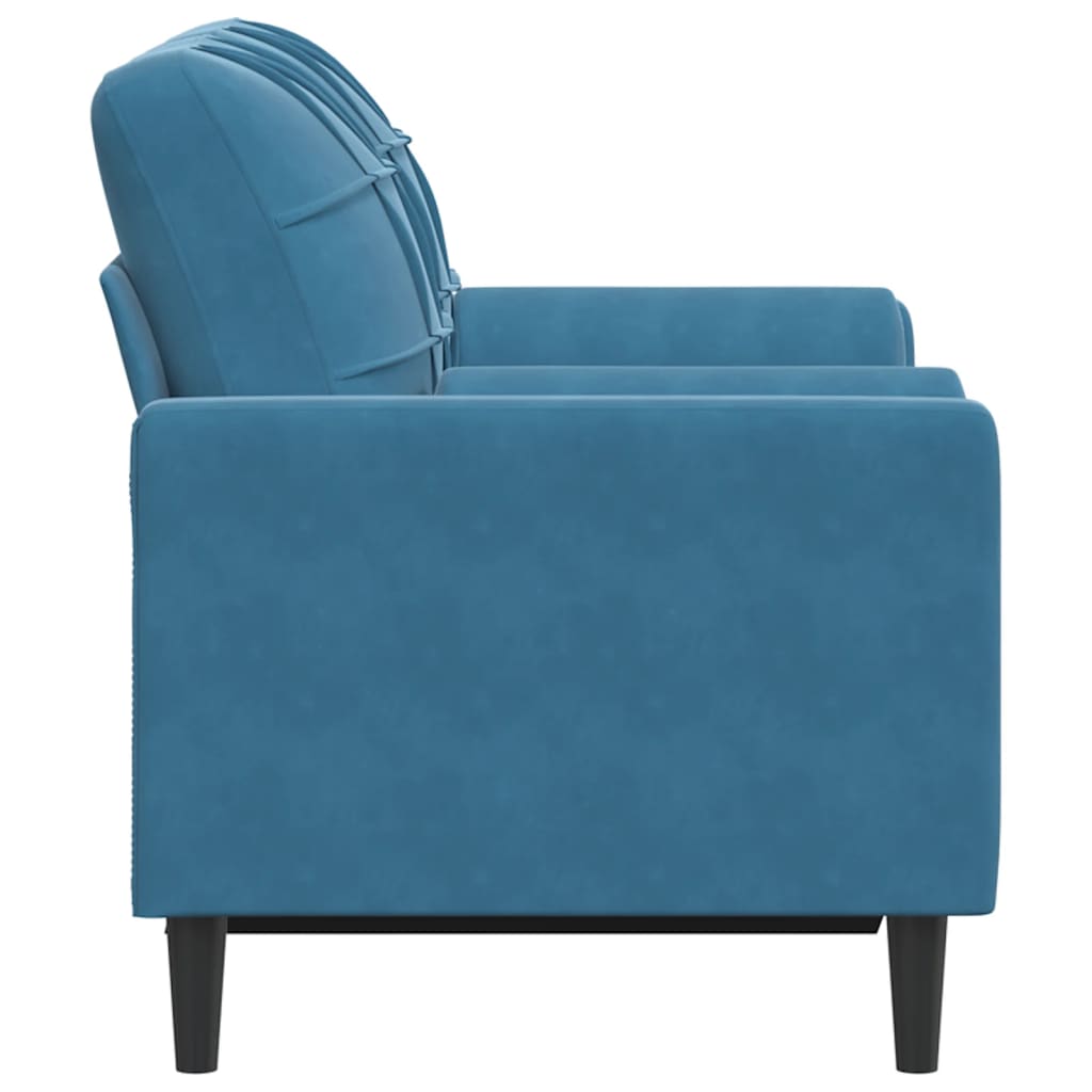 Tweezitsbank met sierkussens 120 cm fluweel blauw is nu te koop bij PeponiXL, paradijselijk wonen!