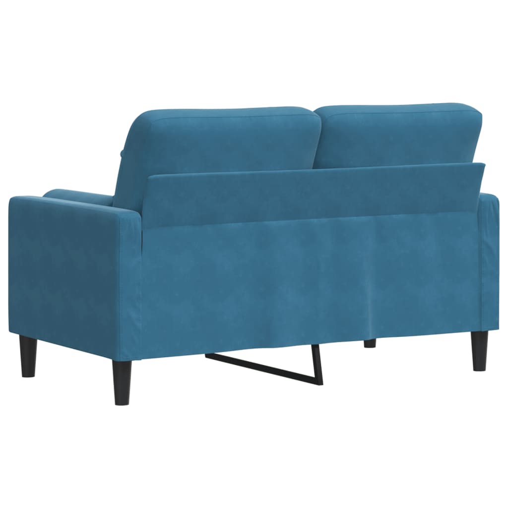 Tweezitsbank met sierkussens 120 cm fluweel blauw is nu te koop bij PeponiXL, paradijselijk wonen!
