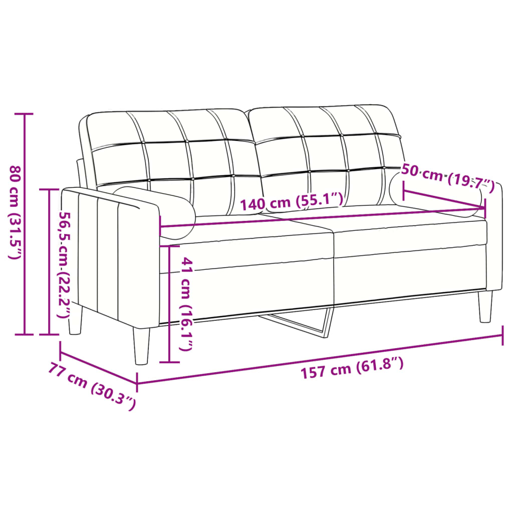 Tweezitsbank met sierkussens 140 cm fluweel lichtgrijs is nu te koop bij PeponiXL, paradijselijk wonen!