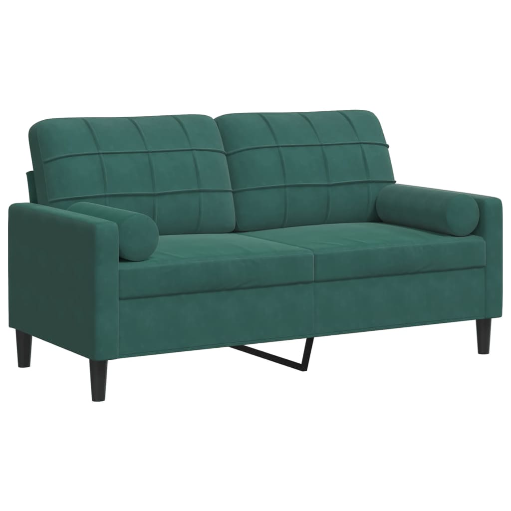 Tweezitsbank met sierkussens 140 cm fluweel donkergroen is nu te koop bij PeponiXL, paradijselijk wonen!