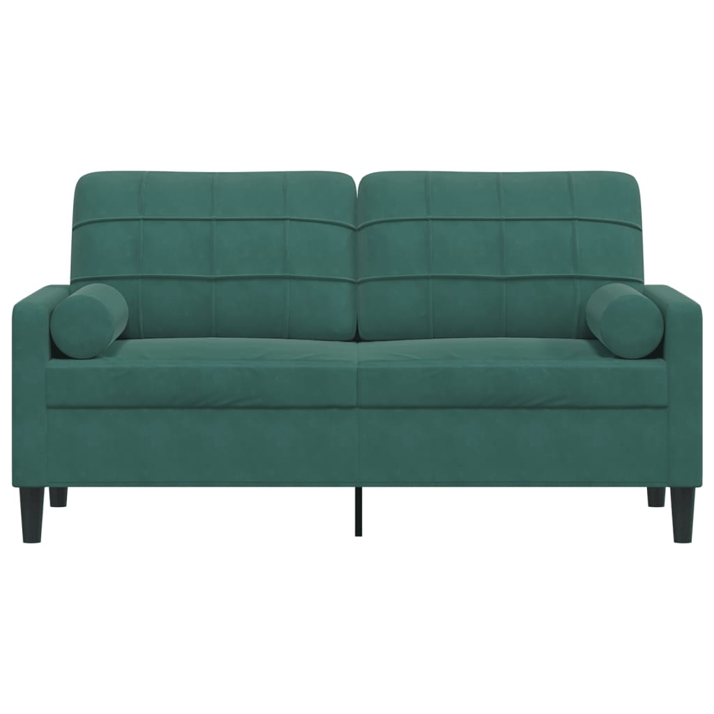 Tweezitsbank met sierkussens 140 cm fluweel donkergroen is nu te koop bij PeponiXL, paradijselijk wonen!