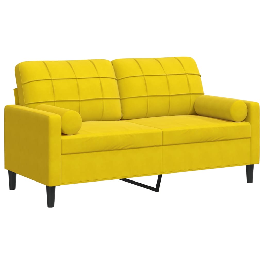 Tweezitsbank met sierkussens 140 cm fluweel geel is nu te koop bij PeponiXL, paradijselijk wonen!