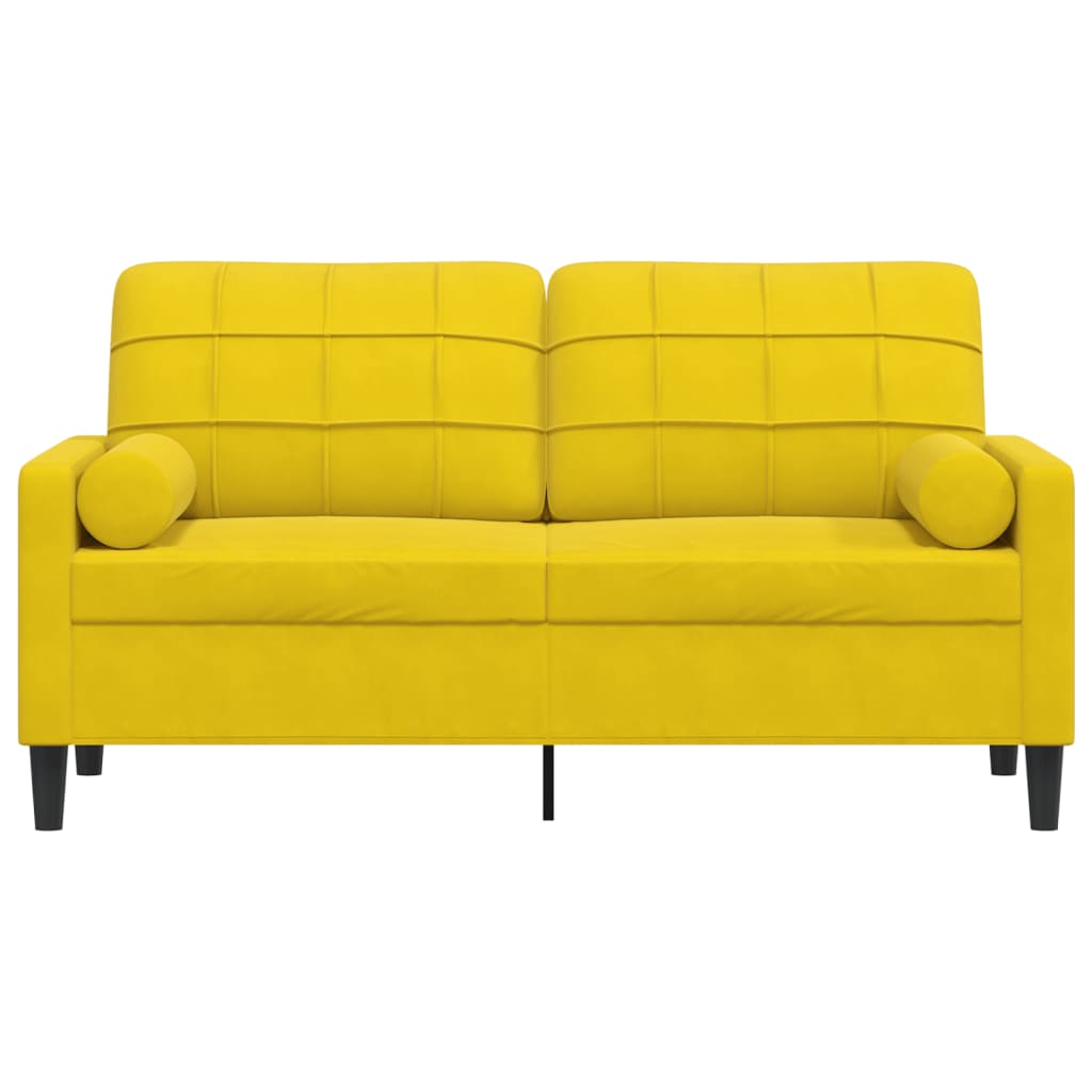 Tweezitsbank met sierkussens 140 cm fluweel geel is nu te koop bij PeponiXL, paradijselijk wonen!