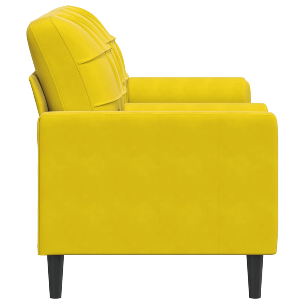Tweezitsbank met sierkussens 140 cm fluweel geel is nu te koop bij PeponiXL, paradijselijk wonen!