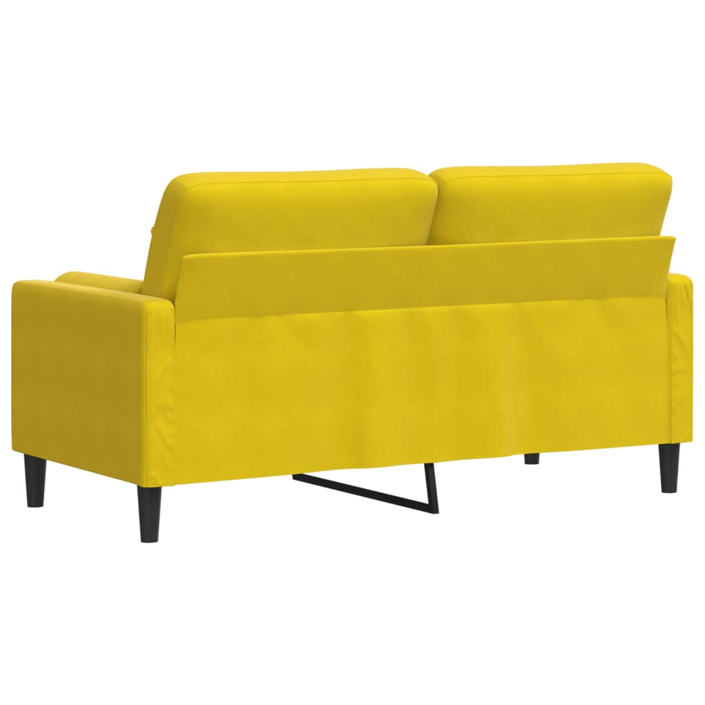 Tweezitsbank met sierkussens 140 cm fluweel geel is nu te koop bij PeponiXL, paradijselijk wonen!