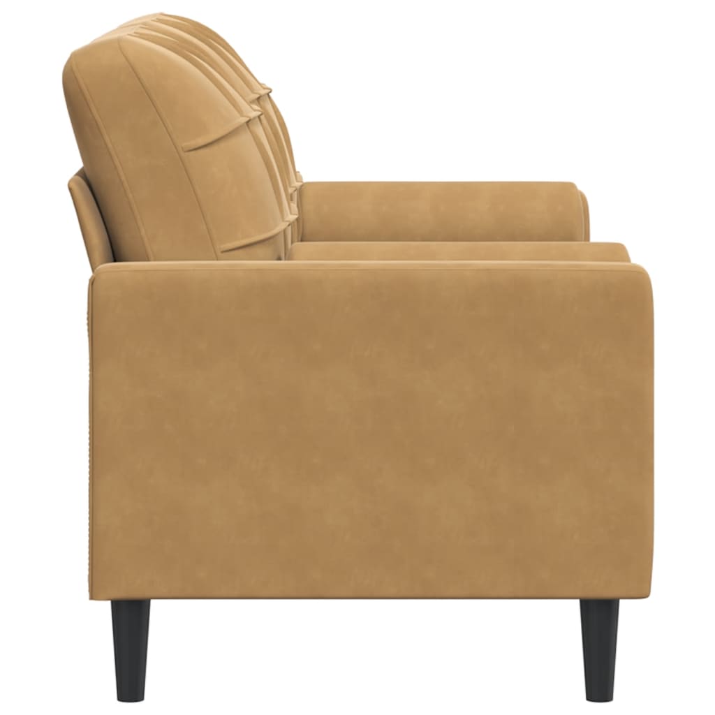 Tweezitsbank met sierkussens 140 cm fluweel bruin is nu te koop bij PeponiXL, paradijselijk wonen!