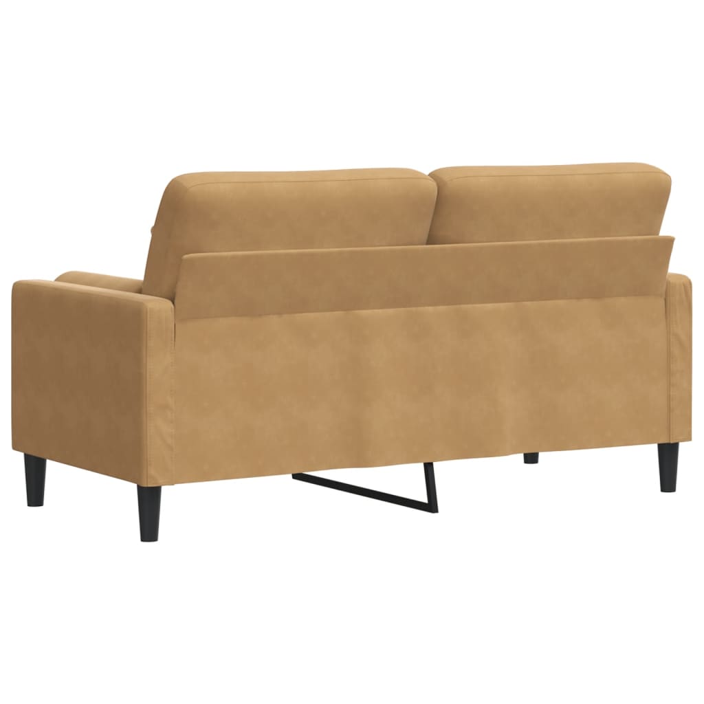 Tweezitsbank met sierkussens 140 cm fluweel bruin is nu te koop bij PeponiXL, paradijselijk wonen!