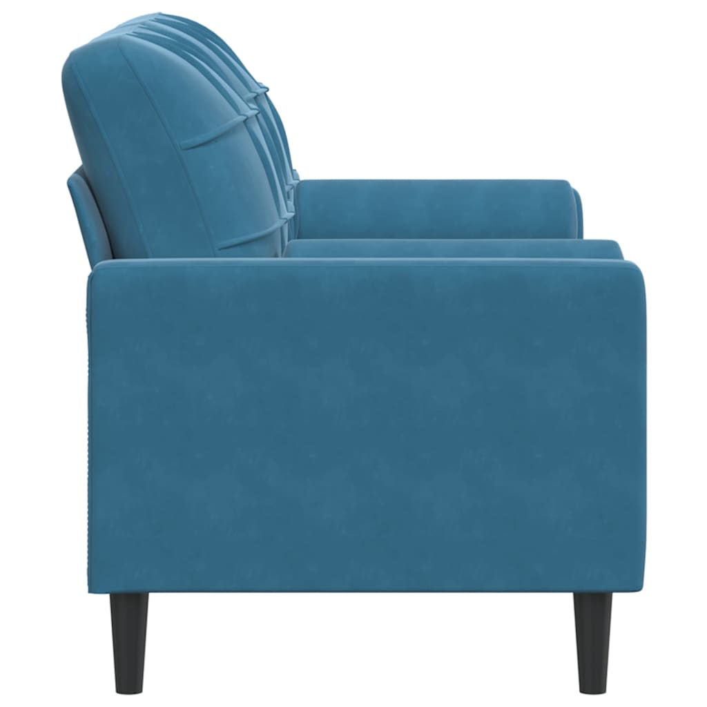 Tweezitsbank met sierkussens 140 cm fluweel blauw is nu te koop bij PeponiXL, paradijselijk wonen!