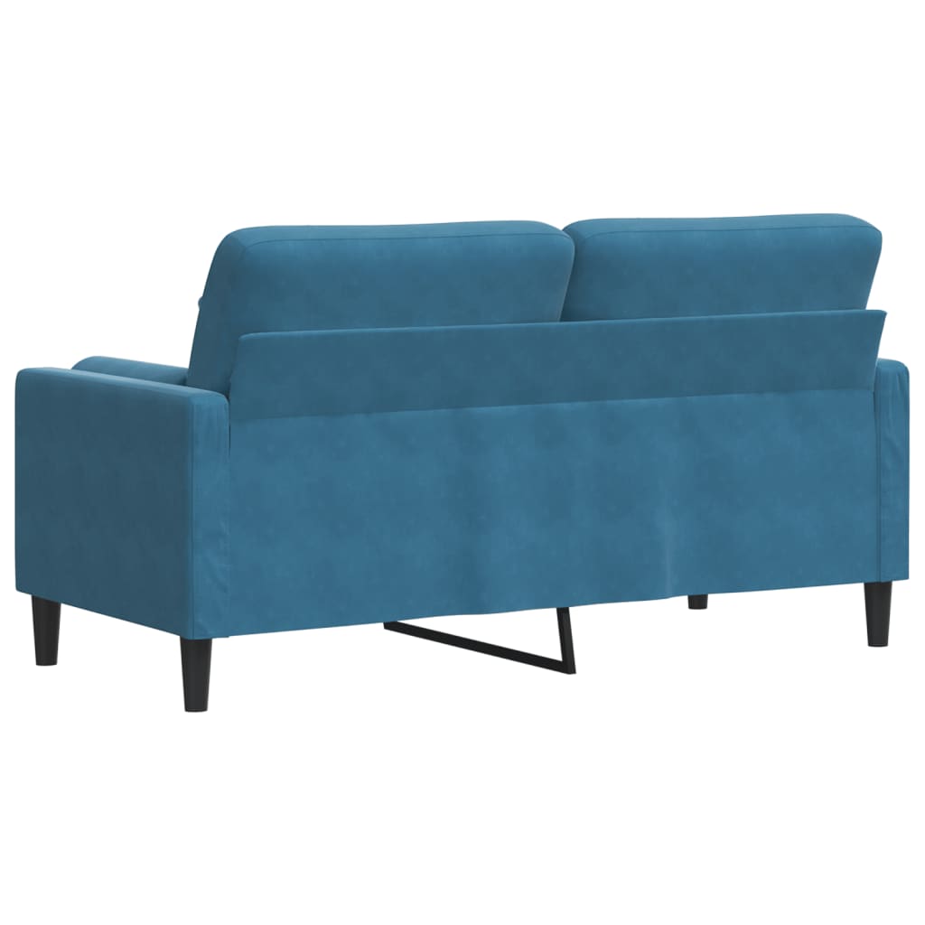Tweezitsbank met sierkussens 140 cm fluweel blauw is nu te koop bij PeponiXL, paradijselijk wonen!