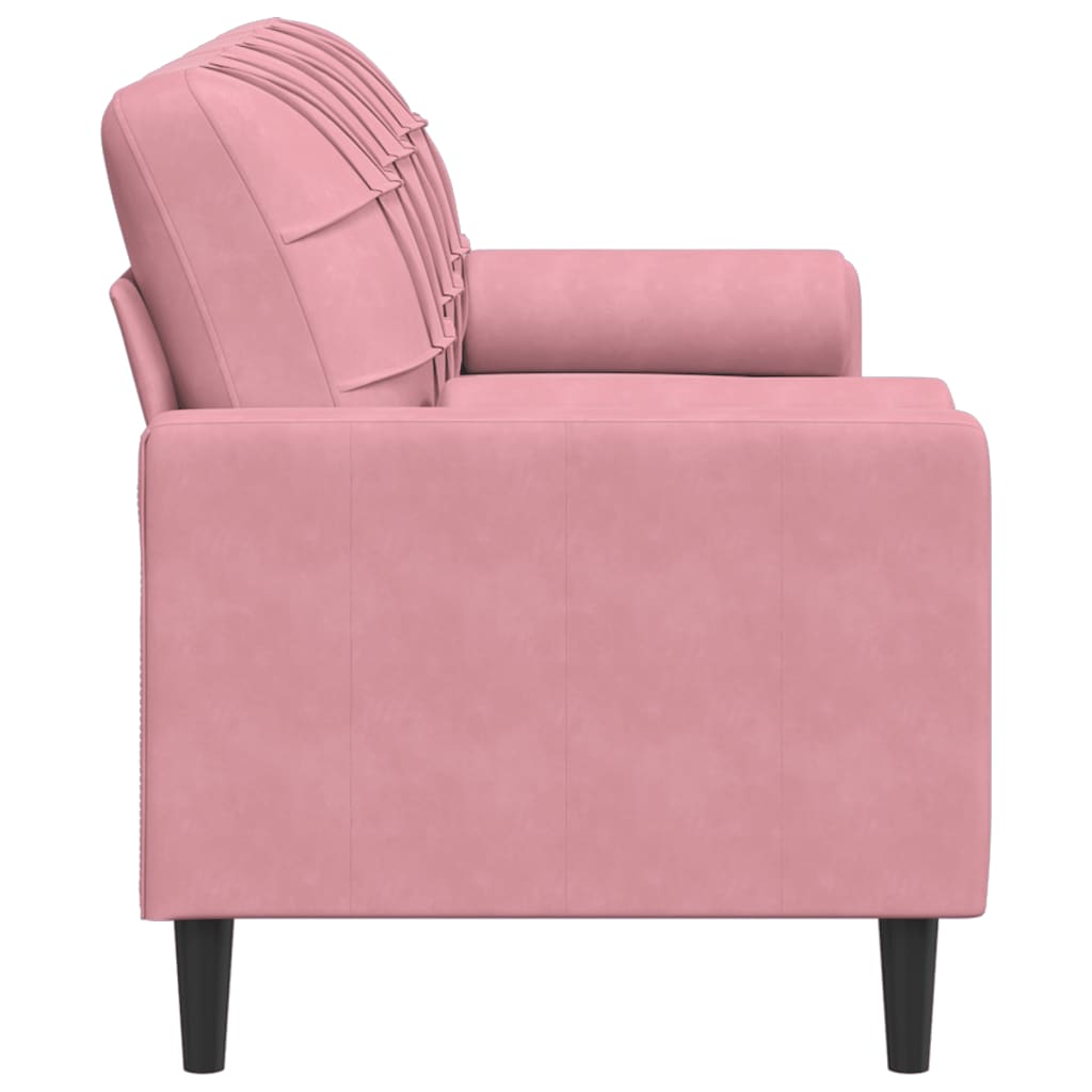 Driezitsbank met sierkussens 180 cm fluweel roze is nu te koop bij PeponiXL, paradijselijk wonen!