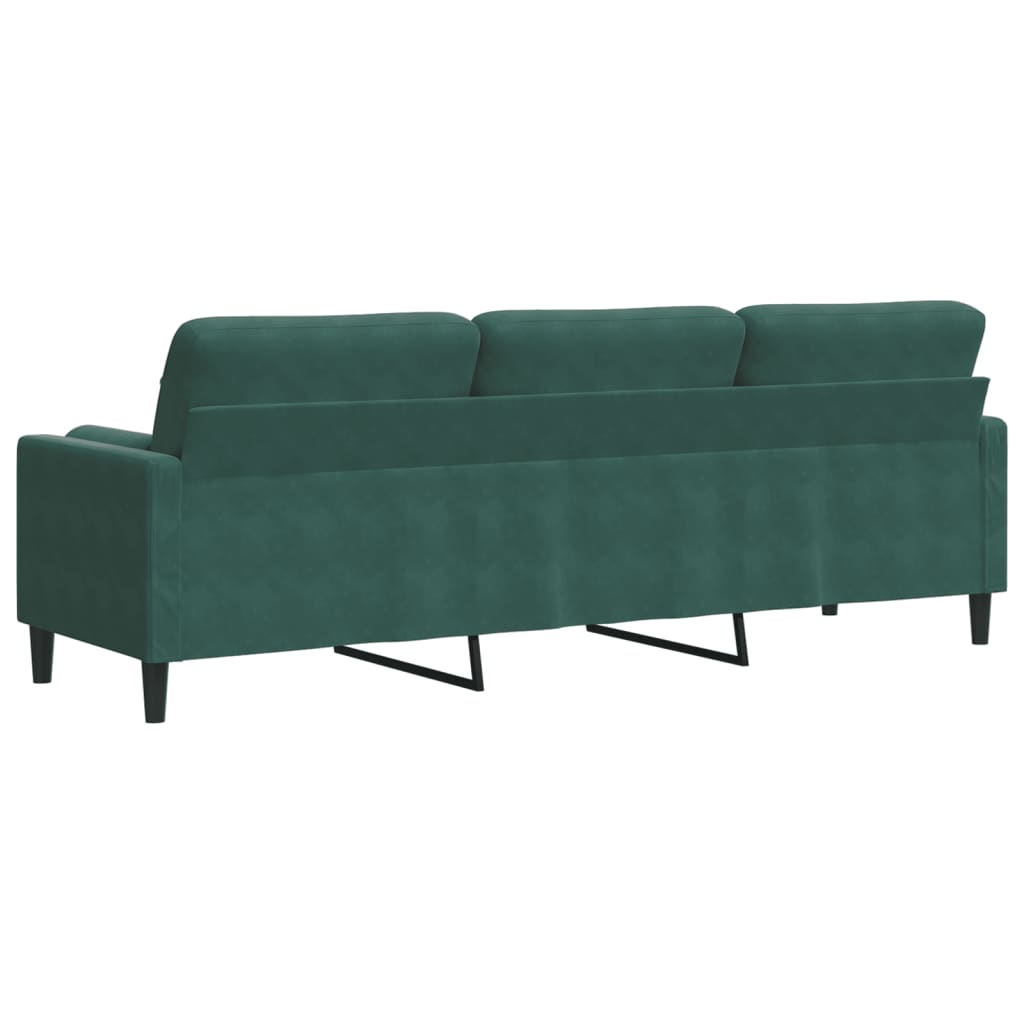 3-zitsbank met sierkussens 210 cm fluweel donkergroen is nu te koop bij PeponiXL, paradijselijk wonen!