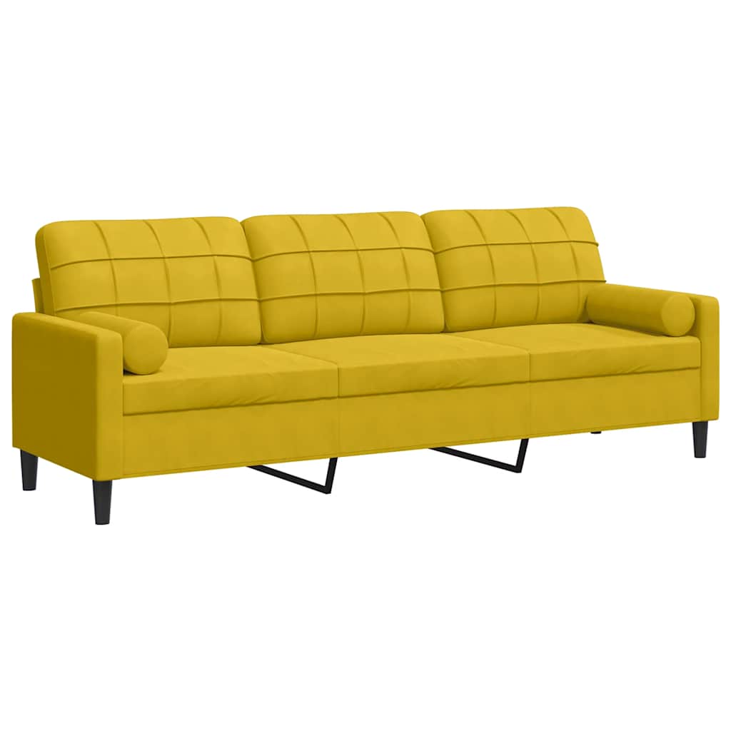 3-zitsbank met sierkussens 210 cm fluweel geel is nu te koop bij PeponiXL, paradijselijk wonen!