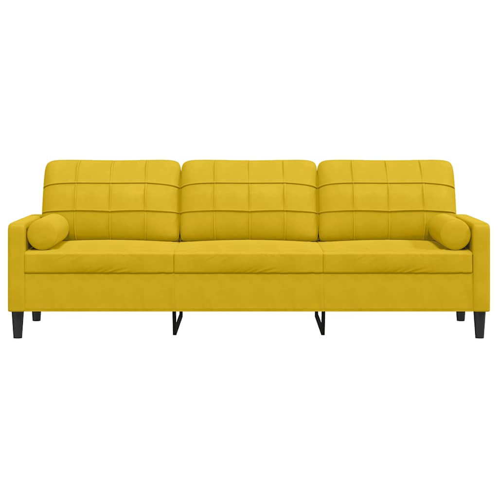 3-zitsbank met sierkussens 210 cm fluweel geel is nu te koop bij PeponiXL, paradijselijk wonen!