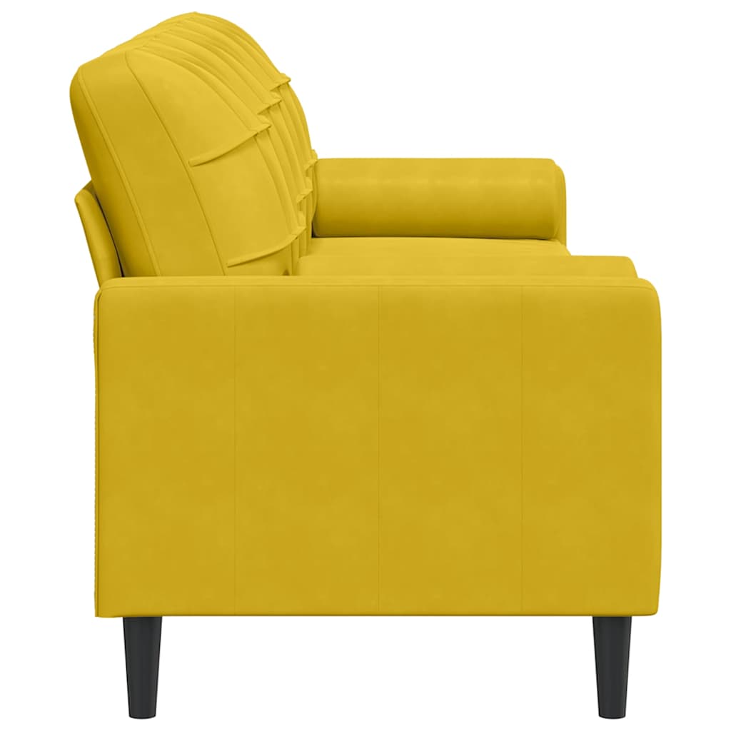 3-zitsbank met sierkussens 210 cm fluweel geel is nu te koop bij PeponiXL, paradijselijk wonen!