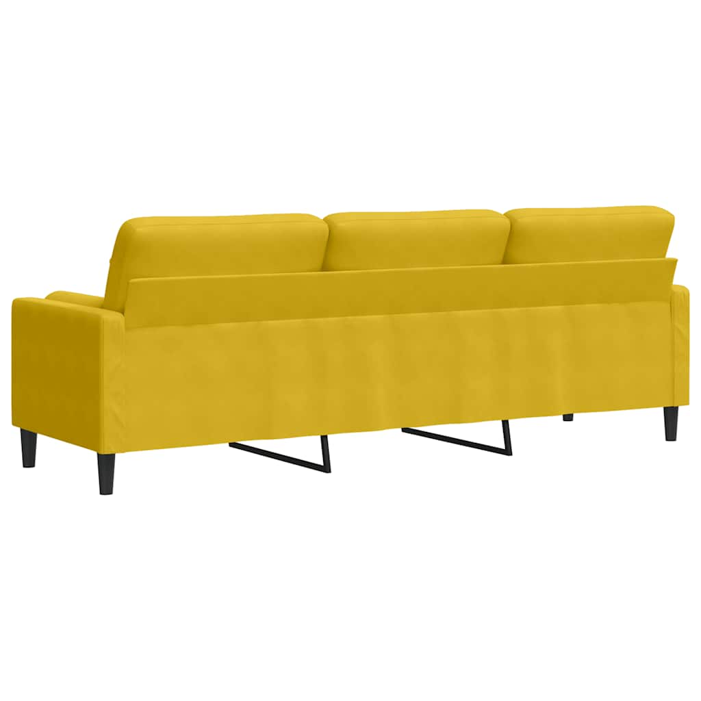 3-zitsbank met sierkussens 210 cm fluweel geel is nu te koop bij PeponiXL, paradijselijk wonen!
