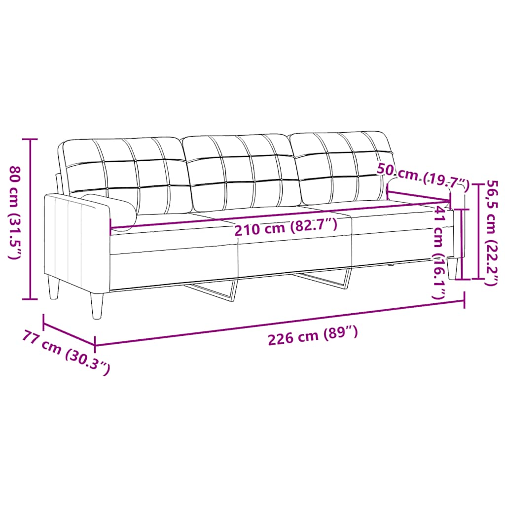 3-zitsbank met sierkussens 210 cm fluweel geel is nu te koop bij PeponiXL, paradijselijk wonen!
