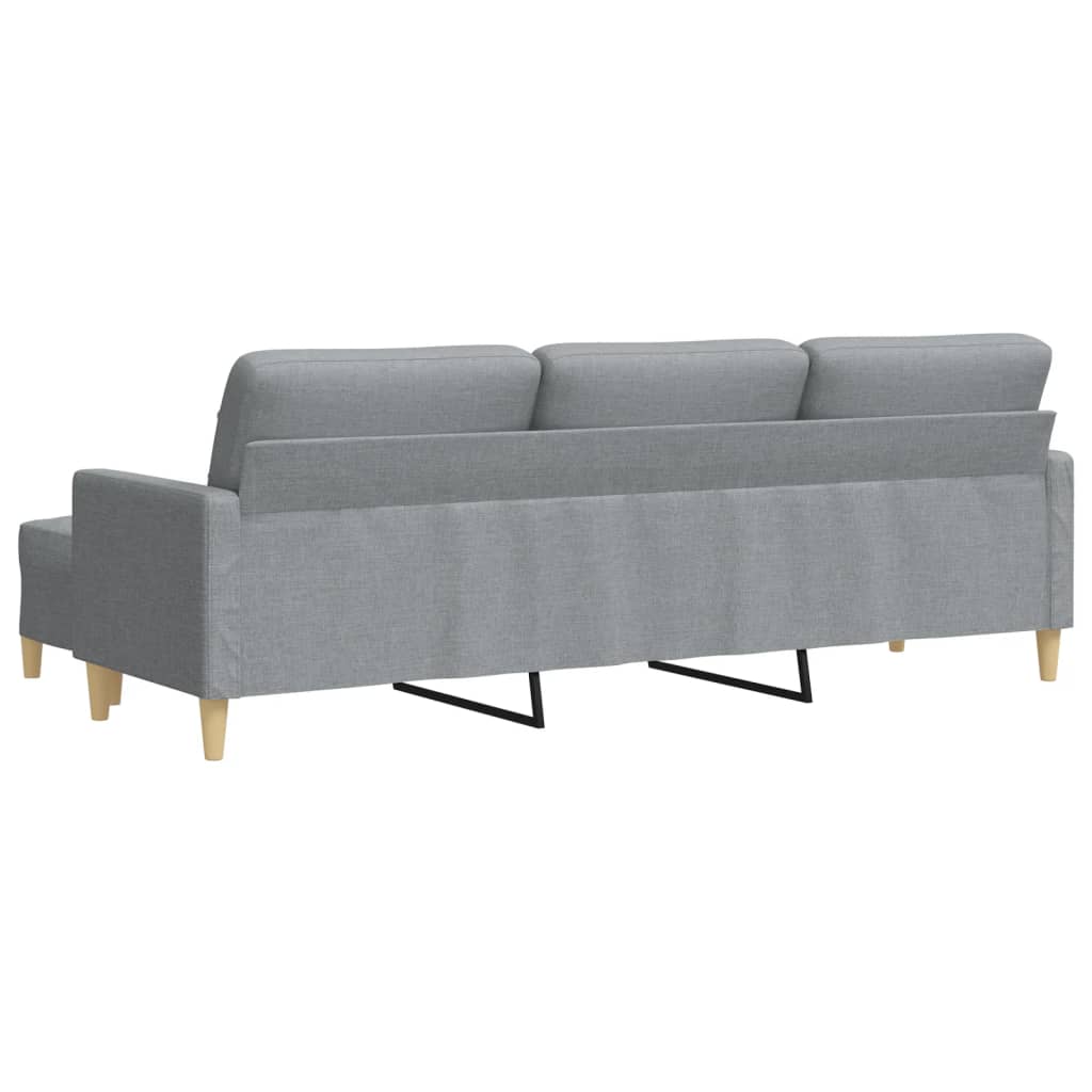 Driezitsbank met voetenbank 210 cm stof lichtgrijs is nu te koop bij PeponiXL, paradijselijk wonen!
