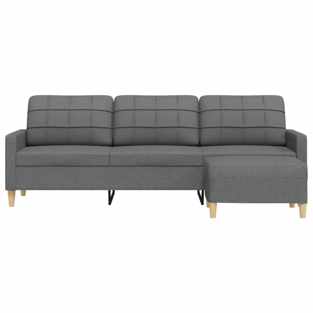 Driezitsbank met voetenbank 210 cm stof donkergrijs is nu te koop bij PeponiXL, paradijselijk wonen!