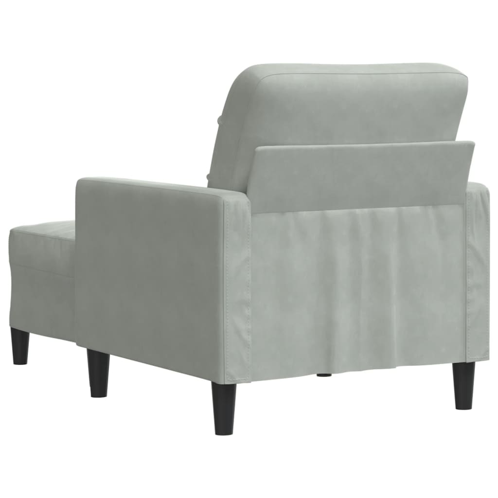Fauteuil met voetenbank 60 cm fluweel lichtgrijs is nu te koop bij PeponiXL, paradijselijk wonen!