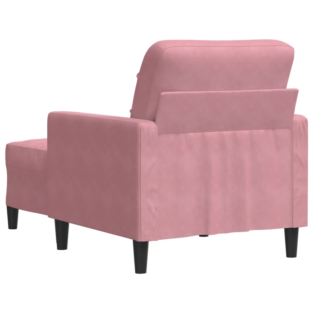 Fauteuil met voetenbank 60 cm fluweel roze is nu te koop bij PeponiXL, paradijselijk wonen!