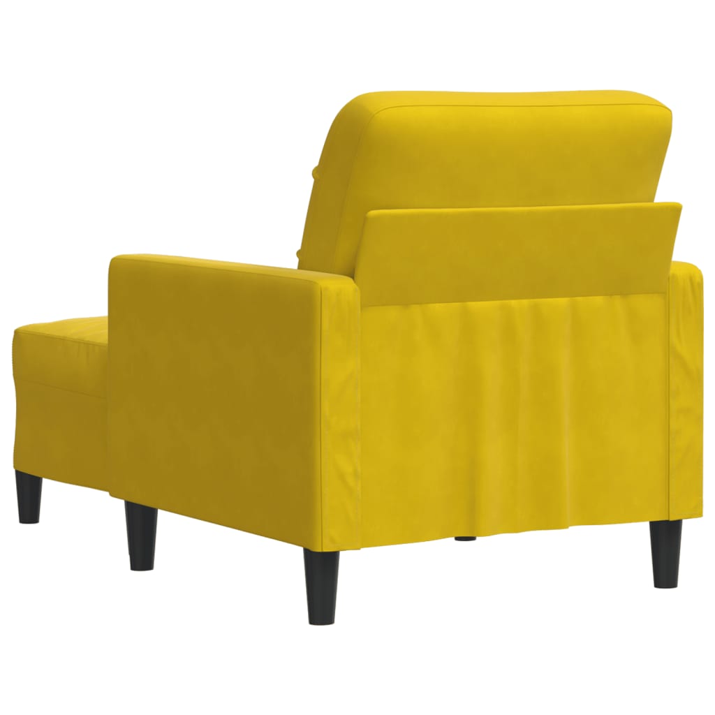 Fauteuil met voetenbank 60 cm fluweel geel is nu te koop bij PeponiXL, paradijselijk wonen!