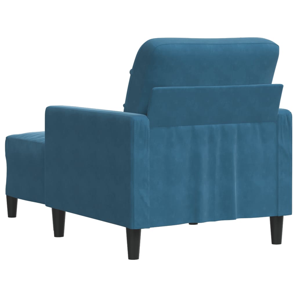 Fauteuil met voetenbank 60 cm fluweel blauw is nu te koop bij PeponiXL, paradijselijk wonen!