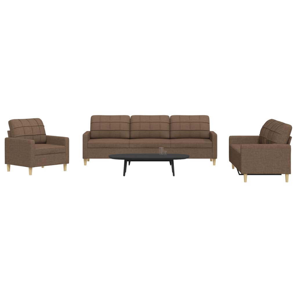 3-delige Loungeset stof bruin is nu te koop bij PeponiXL, paradijselijk wonen!