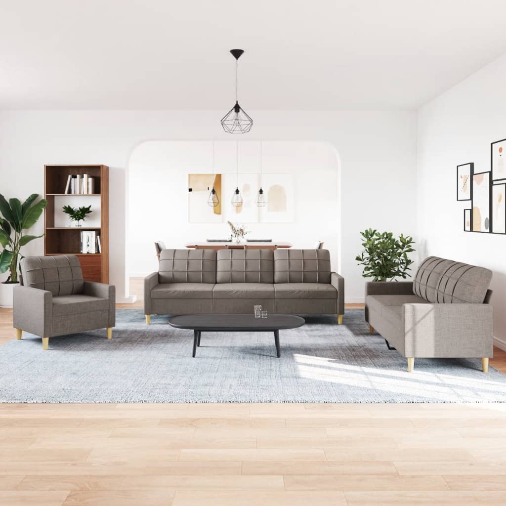 3-delige Loungeset stof taupe is nu te koop bij PeponiXL, paradijselijk wonen!