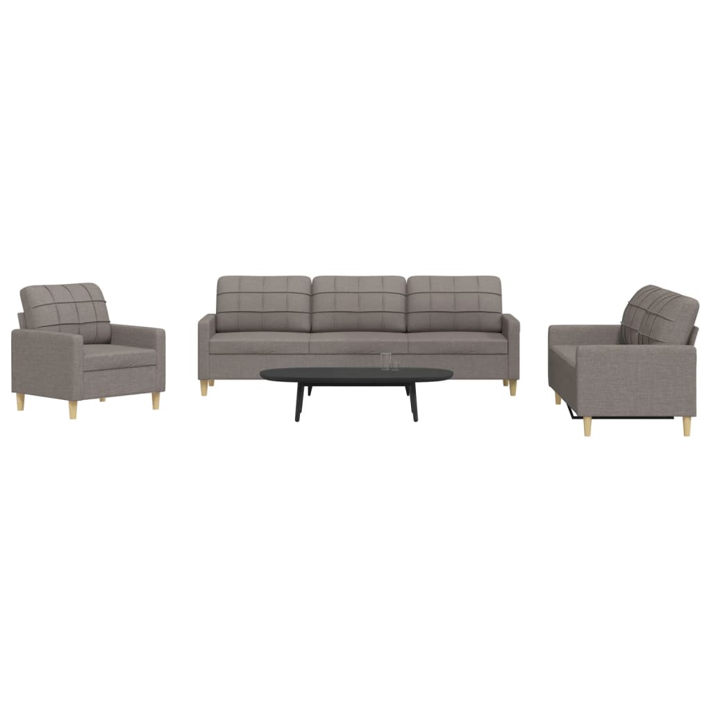 3-delige Loungeset stof taupe is nu te koop bij PeponiXL, paradijselijk wonen!