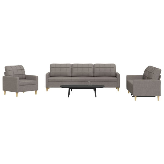3-delige Loungeset stof taupe is nu te koop bij PeponiXL, paradijselijk wonen!