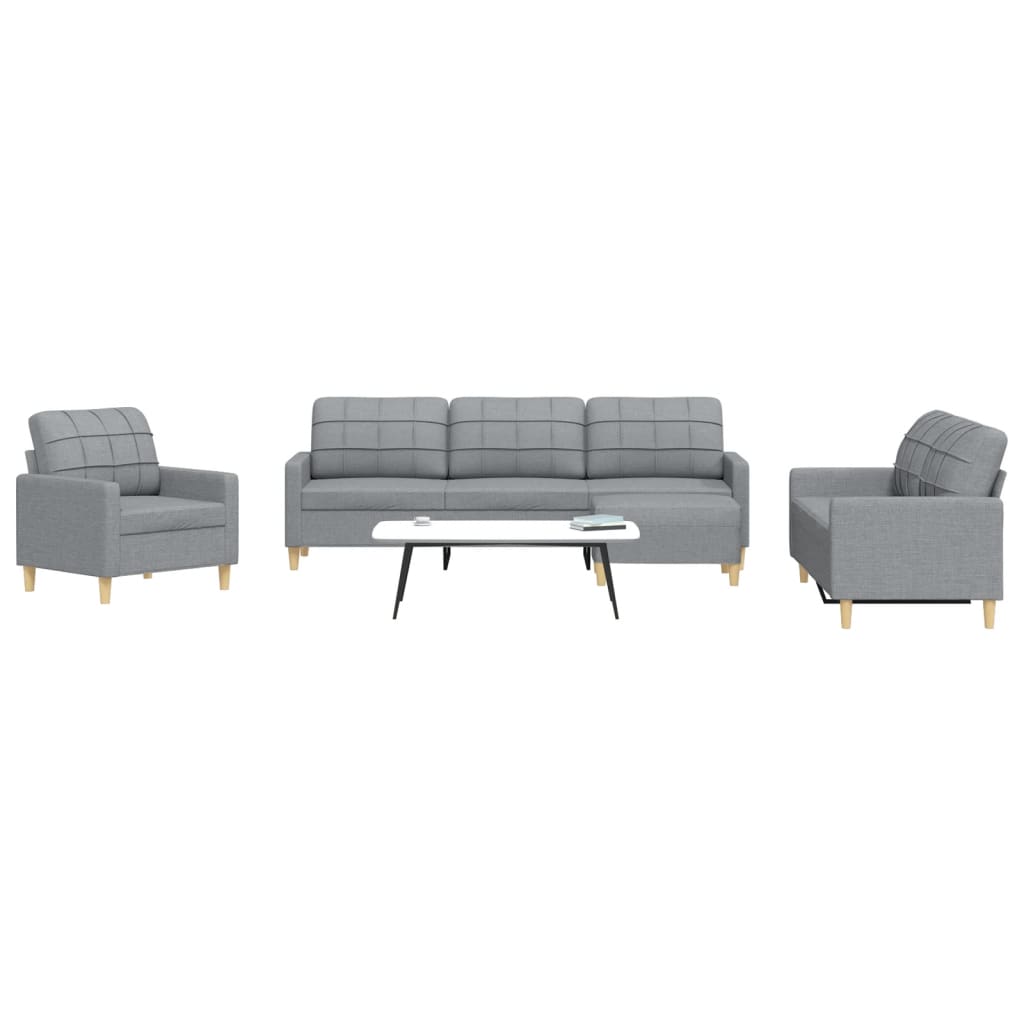 4-delige Loungeset met voetenbank stof lichtgrijs is nu te koop bij PeponiXL, paradijselijk wonen!