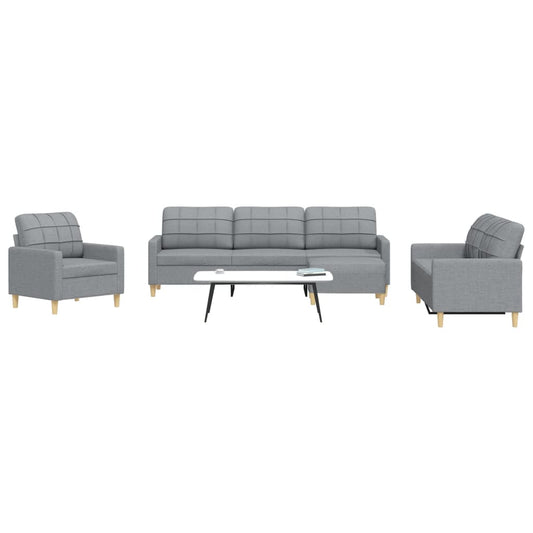 4-delige Loungeset met voetenbank stof lichtgrijs is nu te koop bij PeponiXL, paradijselijk wonen!