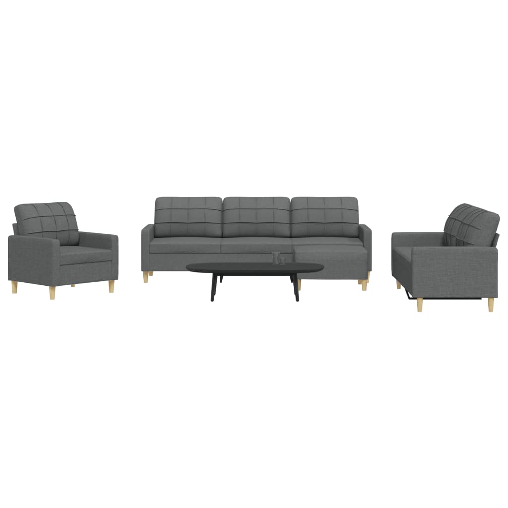 4-delige Loungeset met voetenbank stof donkergrijs is nu te koop bij PeponiXL, paradijselijk wonen!