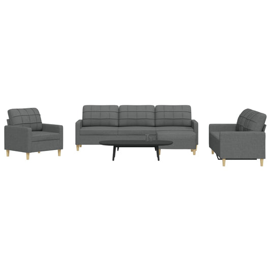 4-delige Loungeset met voetenbank stof donkergrijs is nu te koop bij PeponiXL, paradijselijk wonen!