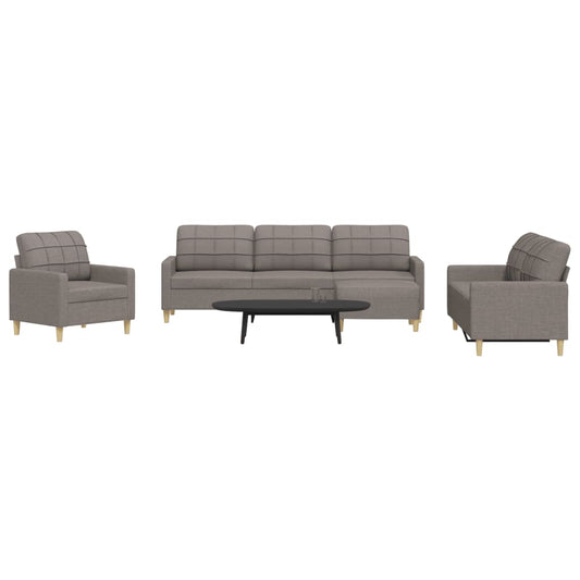 4-delige Loungeset met voetenbank stof taupe is nu te koop bij PeponiXL, paradijselijk wonen!