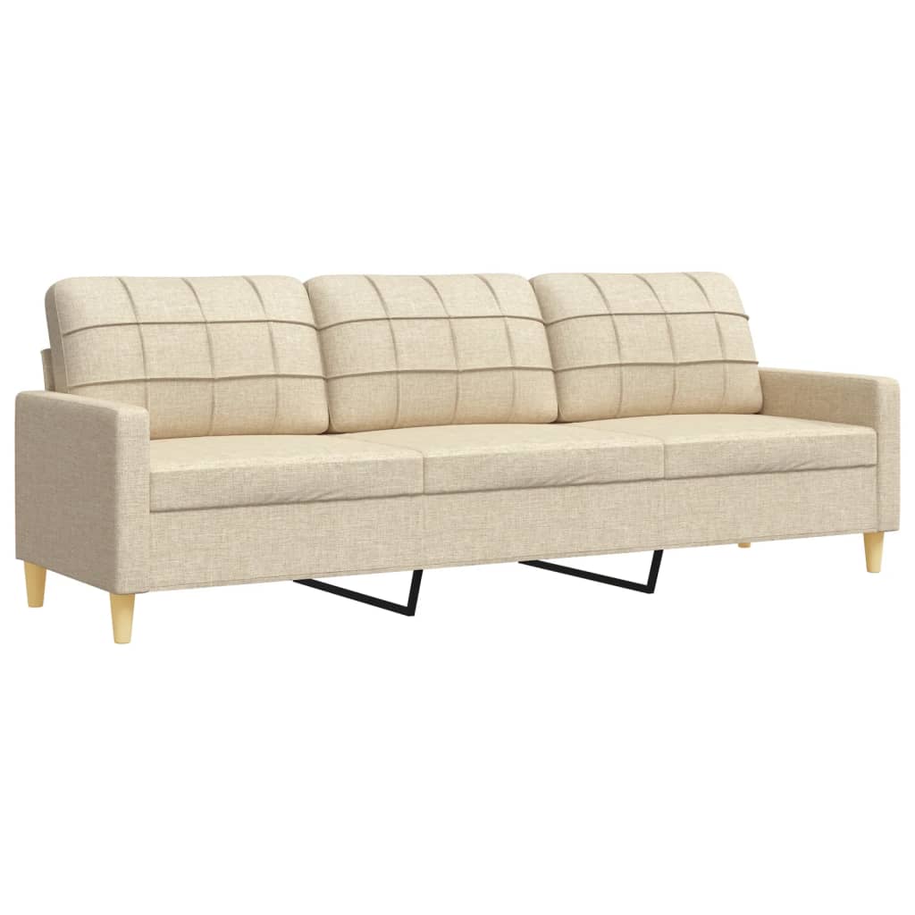 3-delige Loungeset met sierkussens stof crèmekleurig is nu te koop bij PeponiXL, paradijselijk wonen!