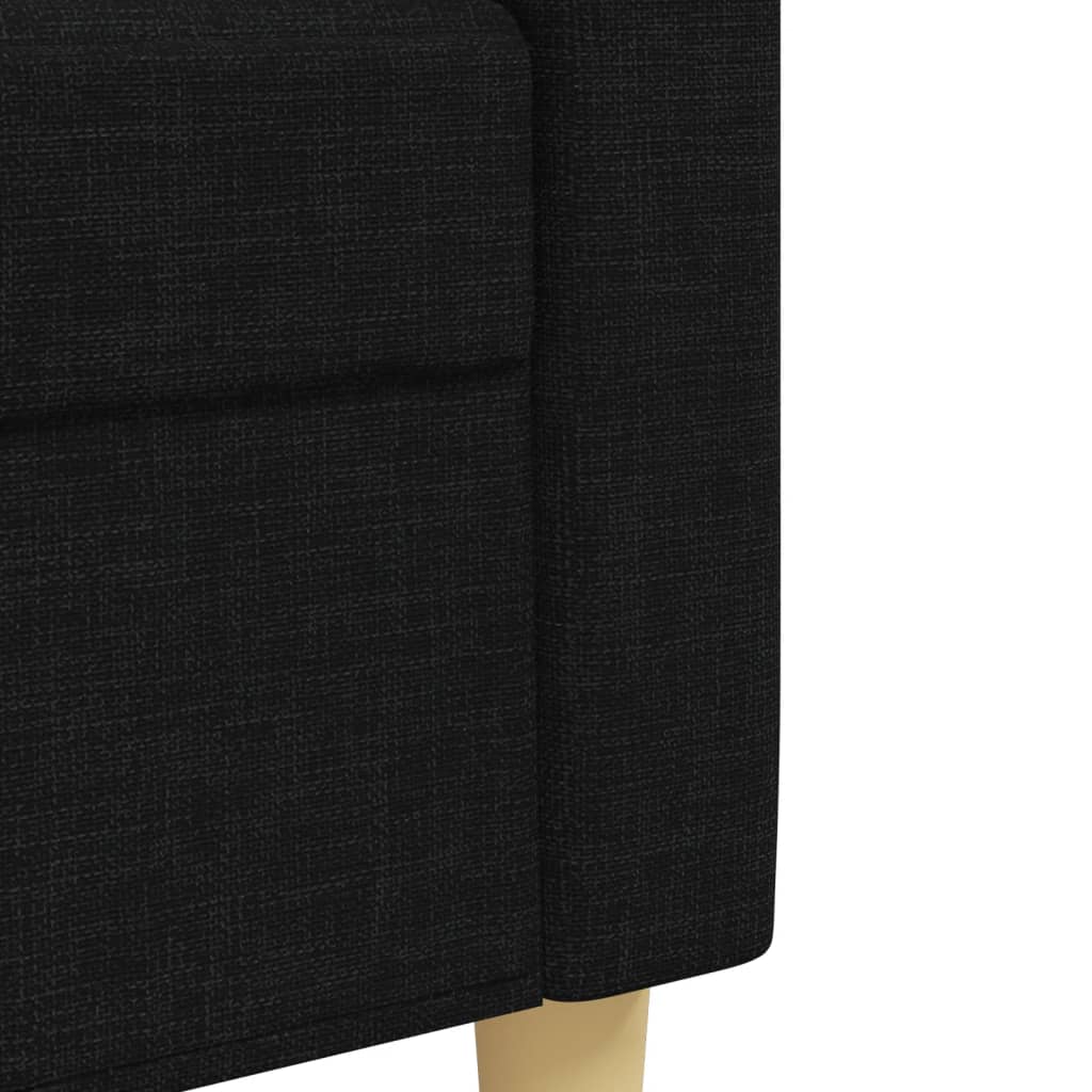3-delige Loungeset met sierkussens stof zwart is nu te koop bij PeponiXL, paradijselijk wonen!