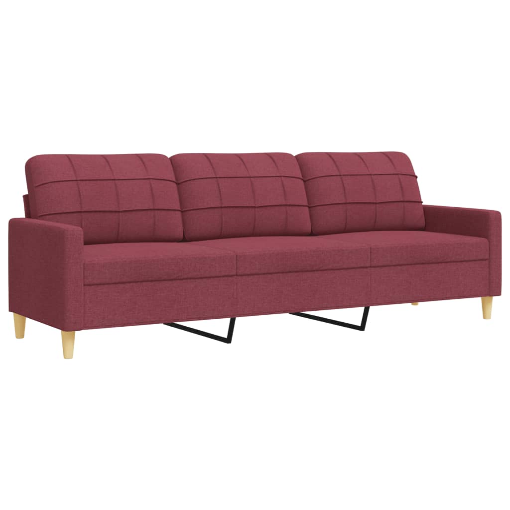 3-delige Loungeset met sierkussens stof wijnrood is nu te koop bij PeponiXL, paradijselijk wonen!