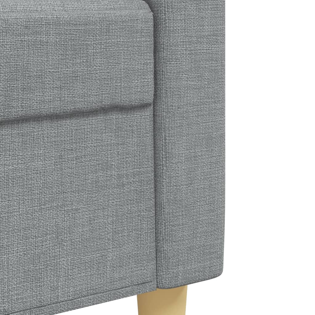 4-delige Loungeset met voetenbank en kussens stof lichtgrijs is nu te koop bij PeponiXL, paradijselijk wonen!