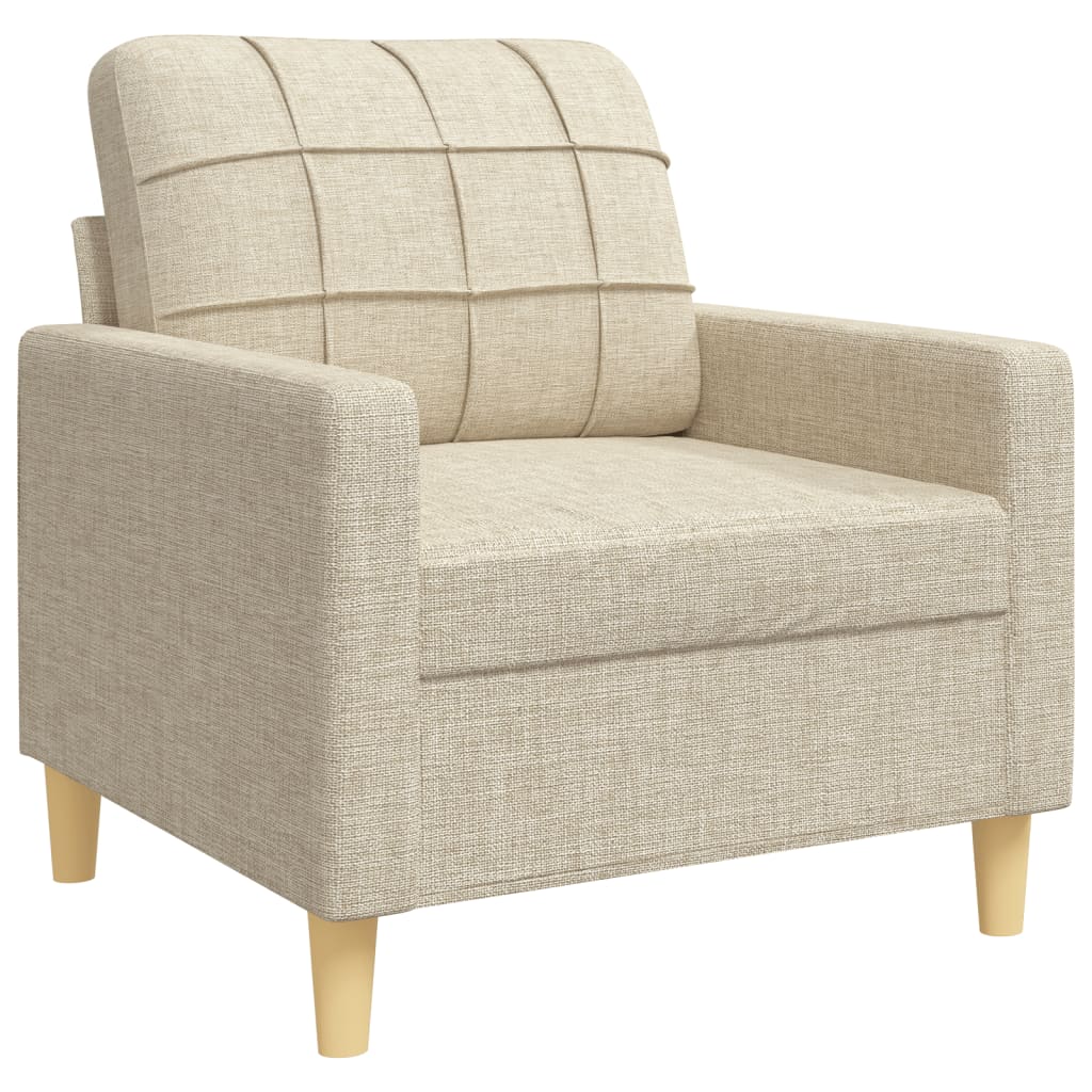 4-delige Loungeset met voetenbank en kussens stof crèmekleurig is nu te koop bij PeponiXL, paradijselijk wonen!